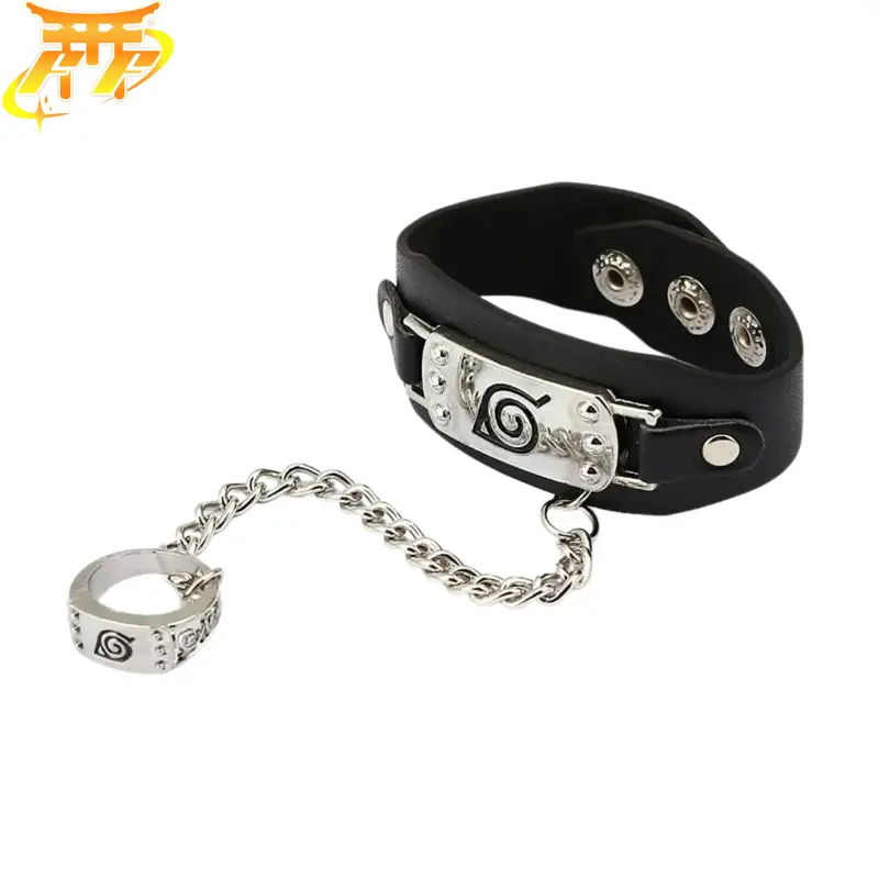 Bracelet + Bague Konoha "Symbole Du Village Caché" - Naruto