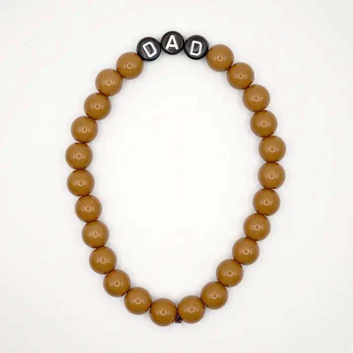 Bracelet Dad - Perles Marron Cognac - Gaga