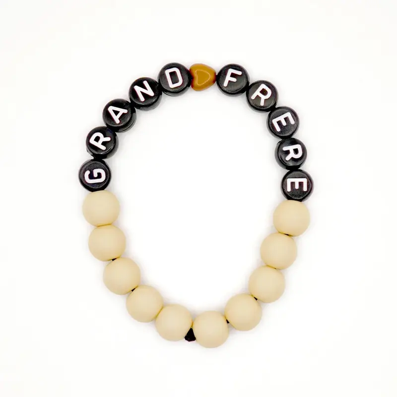 Bracelet enfant - Grand frère ou Petit frère - Perles beige mat - Gaga