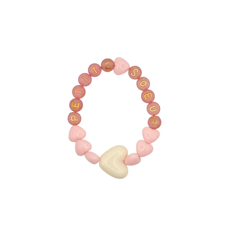 Bracelet enfant - Petite soeur - Coeur Candy / Rose-doré - Gaga