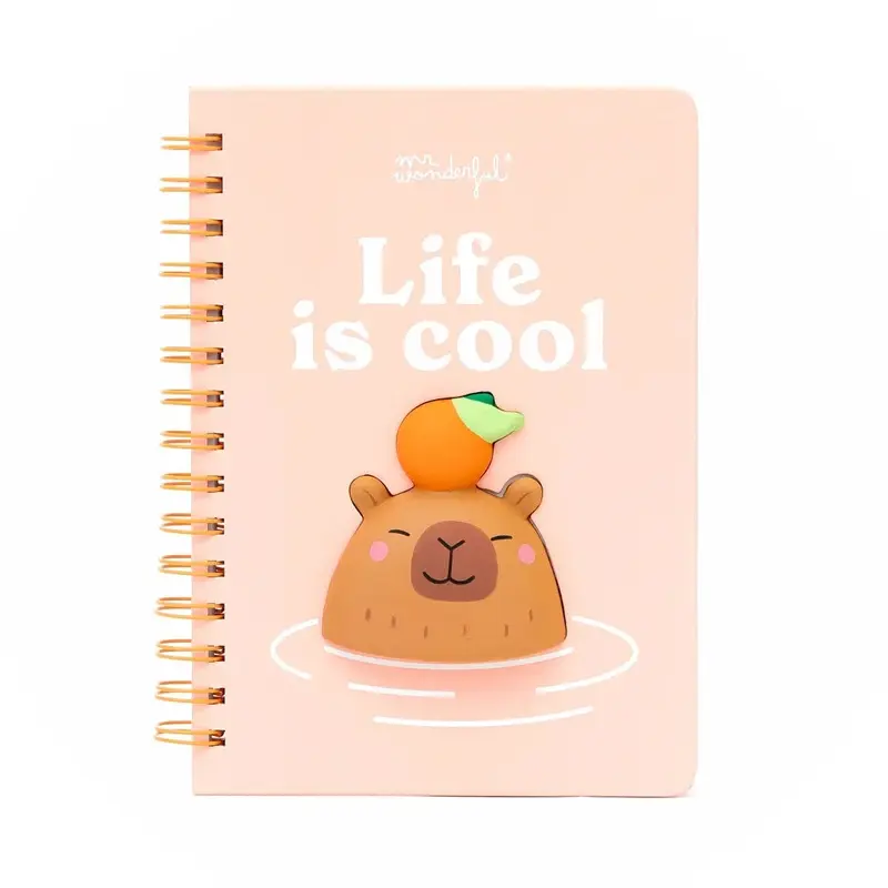 Cahier A5 3D squishy Capybara Life is cool - MR. WONDERFUL