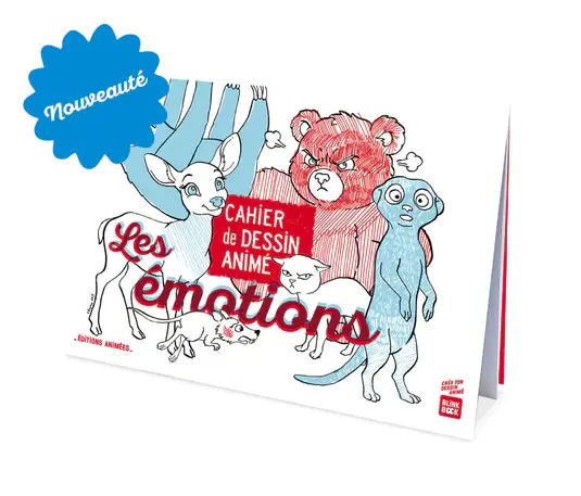 Cahier de dessin animé - blinkbook - les émotions - 3 ans+