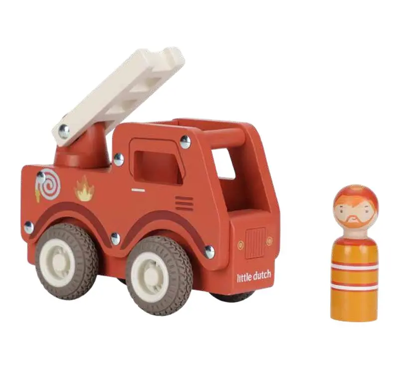 Camion de pompiers 1er âge en bois - LITTLE DUTCH