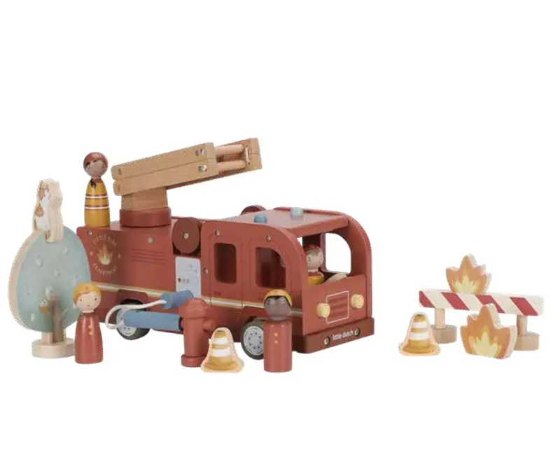 Camion de pompiers et accessoires en bois - LITTLE DUTCH