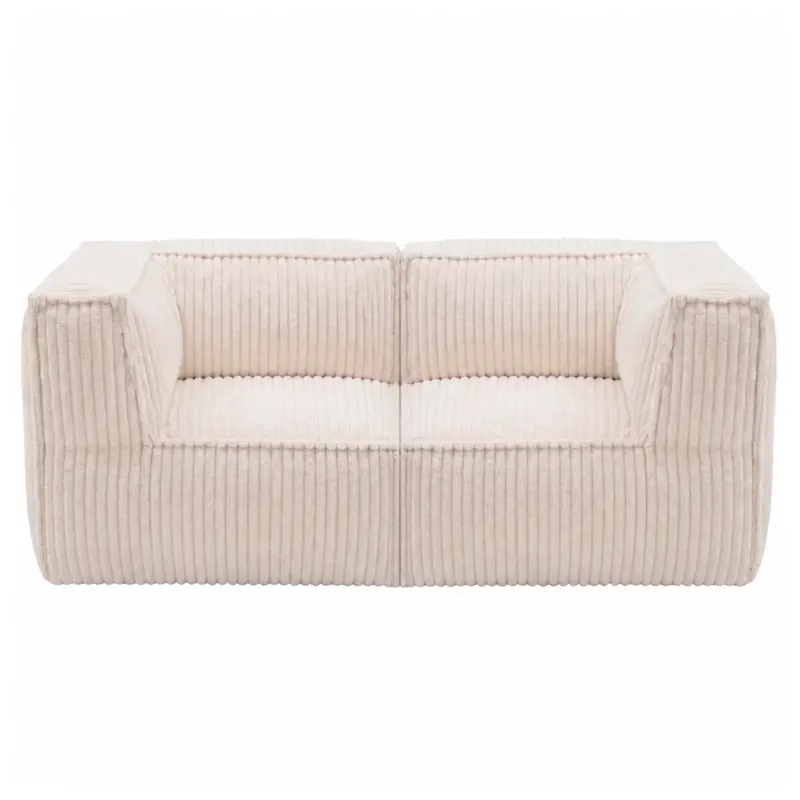 Canapé modulable 2 places déhoussable - Velours côtelé - 90x180 cm