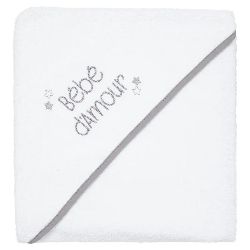 Cape de bain 100x100 cm Bébé d'amour - Cape de bain bébé moelleuse 100% coton