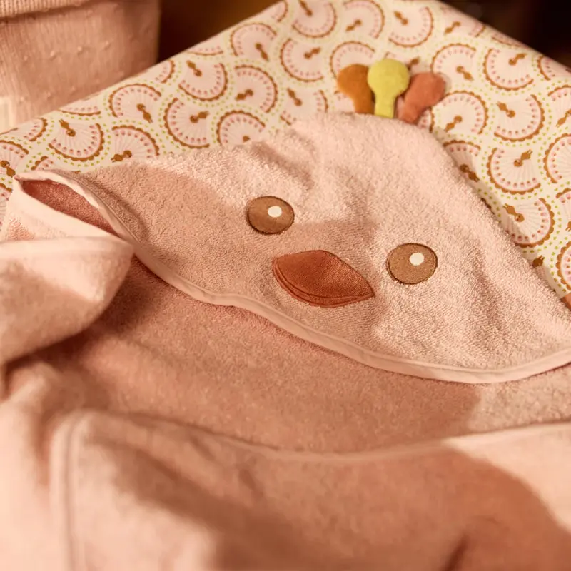 Cape de bain bébé avec capuche et oreilles 75 x 75 cm - Jollein Peacock Pavie