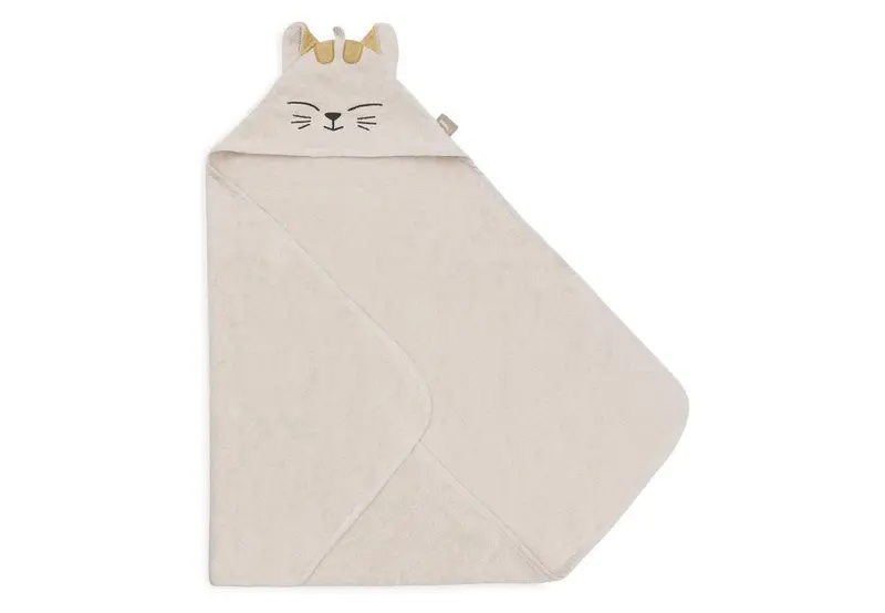 Cape de bain bébé éponge 75x75cm – Charlie avec capuche et petites oreilles