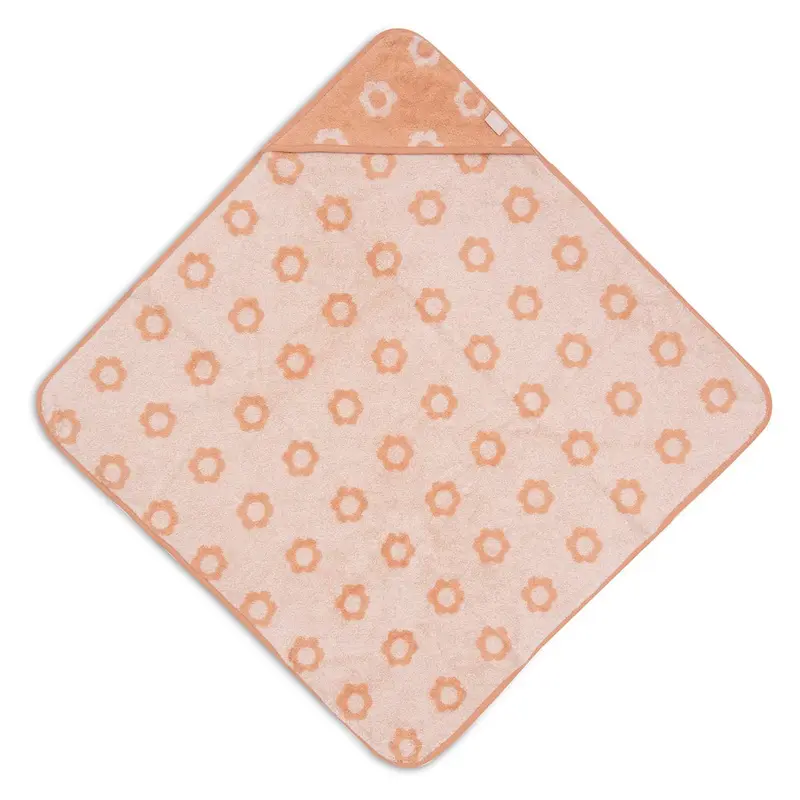 Cape de bain bébé Jacquard blush 75 x 75 cm - Jollein