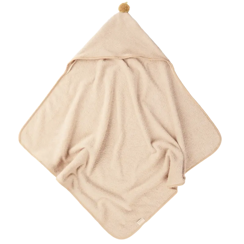 Cape de bain bébé pompon latte So Cute