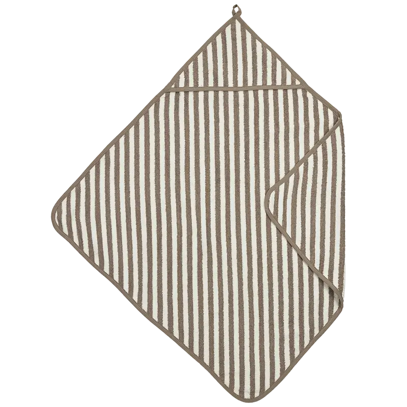 Cape de bain bébé rayée en éponge jacquard 75 x 75 cm - beige Meyco Baby