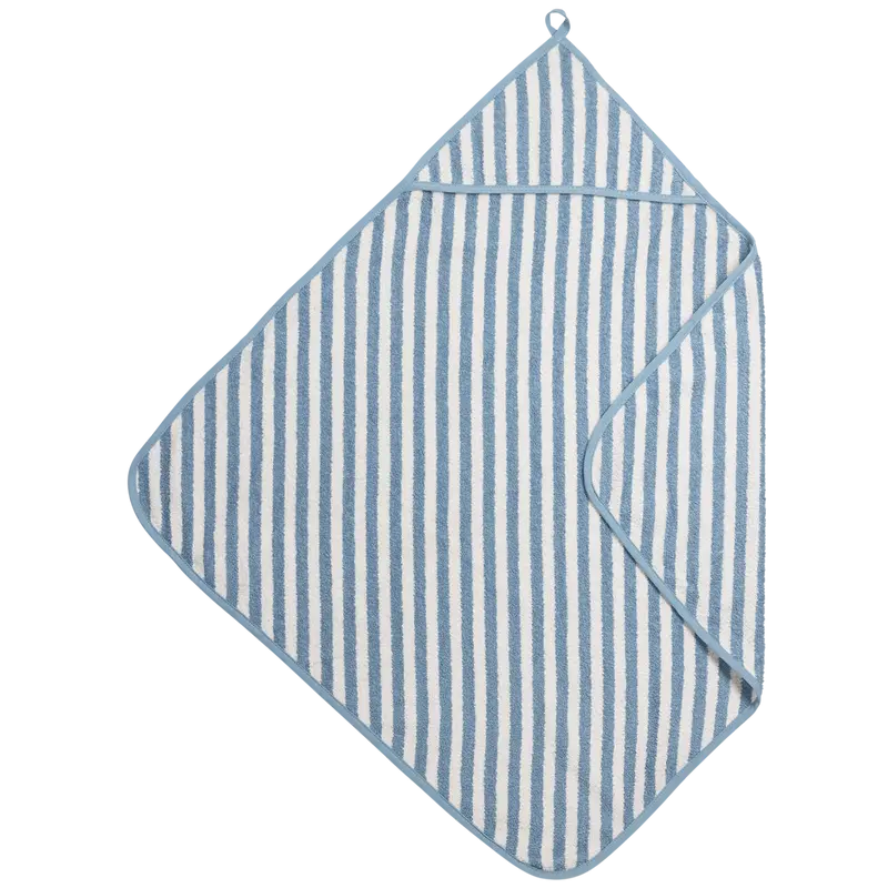 Cape de bain bébé rayée en éponge jacquard 75 x 75 cm - bleue Meyco Baby