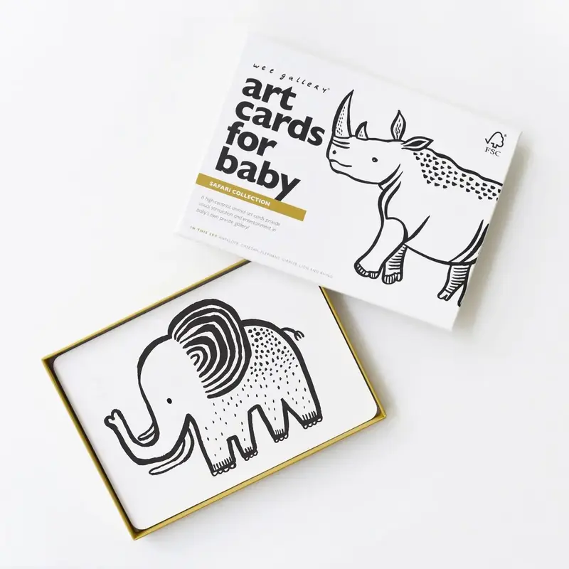 Cartes pour bébé en noir et blanc Wee Gallery - Safari