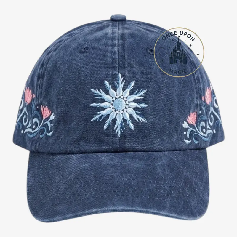Casquette Brodée Flocon & Fleurs – La Reine des Neiges – Disneyland Paris