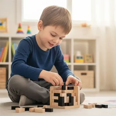 Casse-tête en bois bébé Montessori | Éveil éducatif