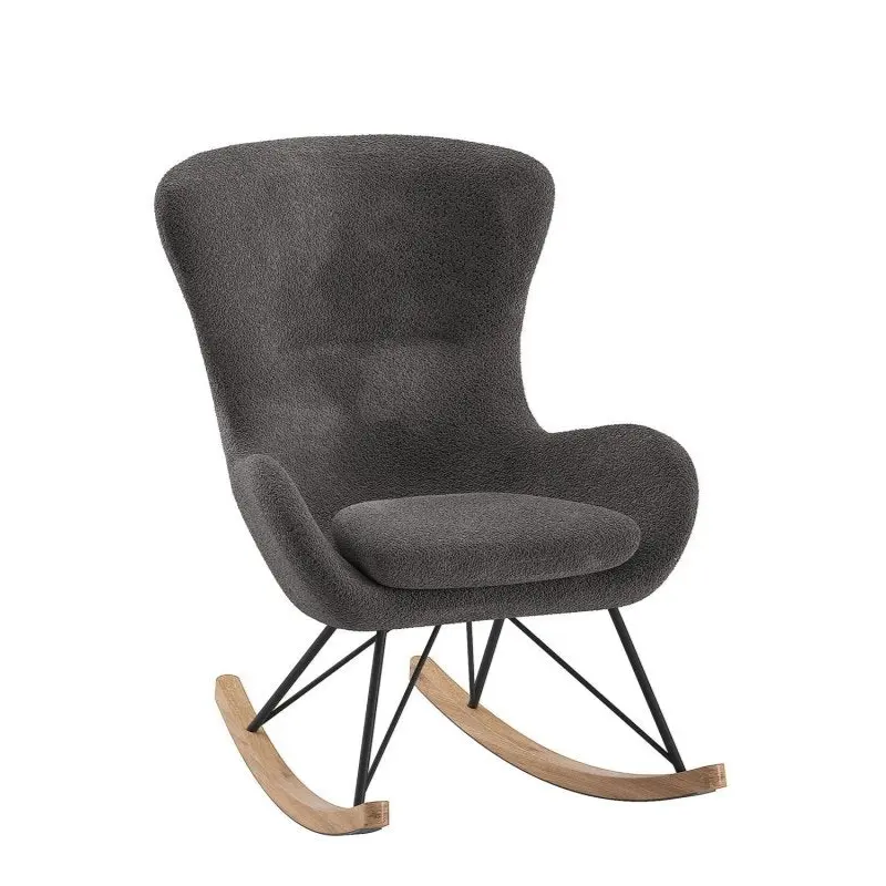 Chaise À Bascule Maxi ROCKY Bouclé Anthracite