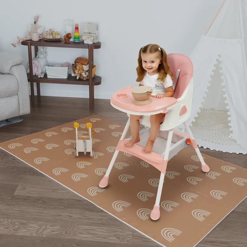 Chaise haute bébé réglable double plateau PP alimentaire