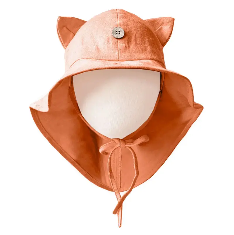 Chapeau de soleil évolutif en chanvre & coton bio Manymonths - Kitty Ginger Orange