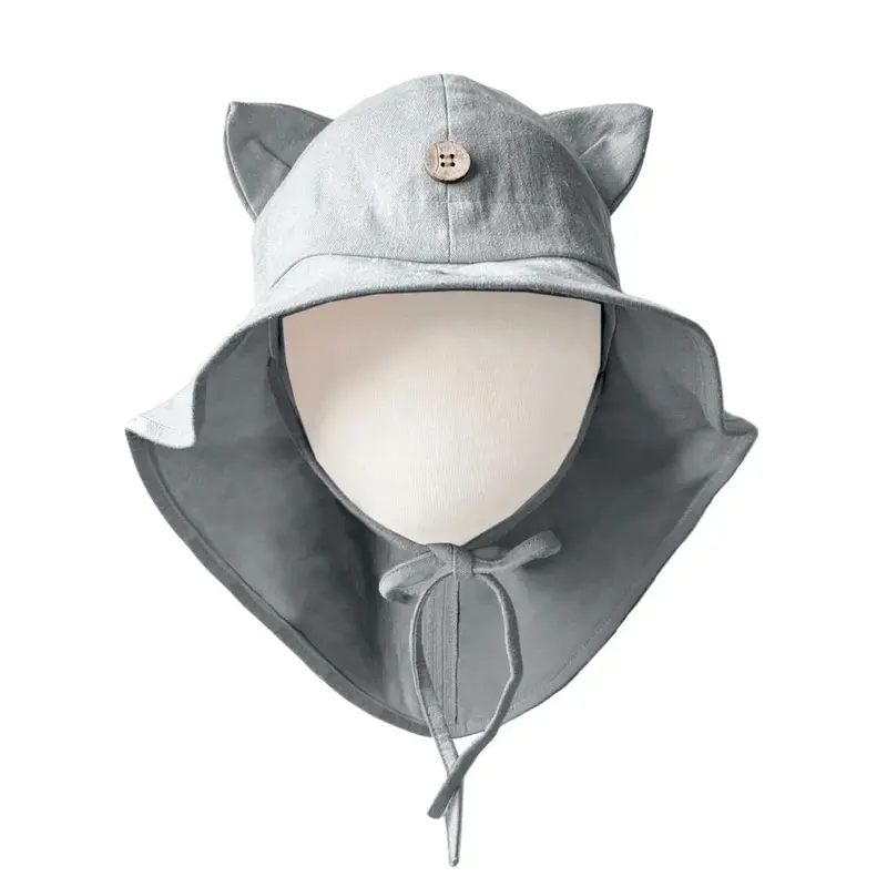 Chapeau de soleil évolutif en chanvre & coton bio Manymonths - Kitty Rock Grey