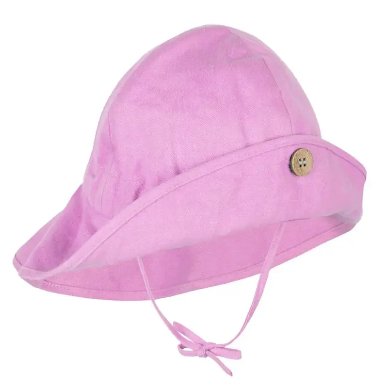 Chapeau de soleil évolutif en chanvre & coton bio Manymonths - Summer Cyclamen Blossom