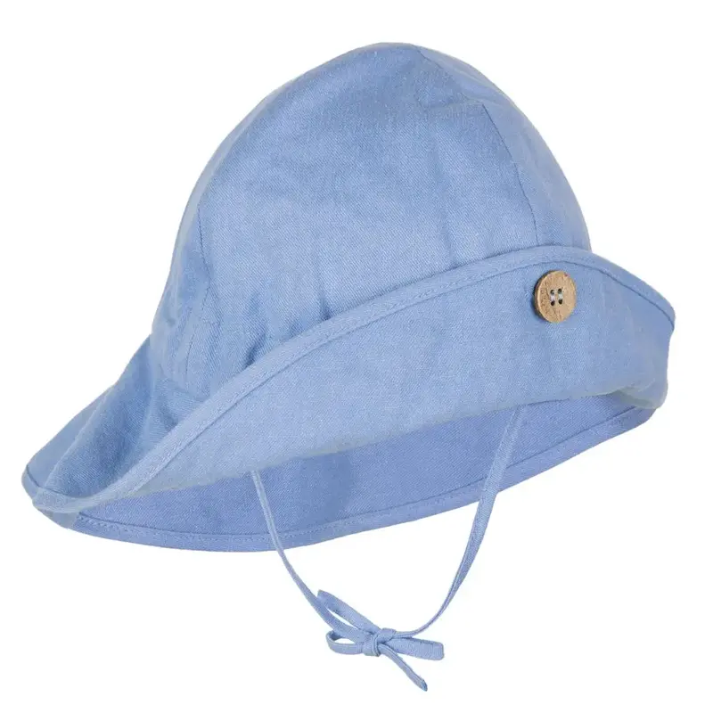 Chapeau de soleil évolutif en chanvre & coton bio Manymonths - Summer Della Robbia blue