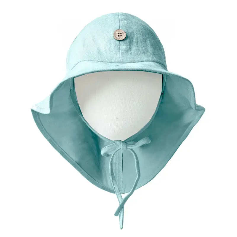 Chapeau de soleil évolutif en chanvre & coton bio Manymonths - Summer Island Aqua