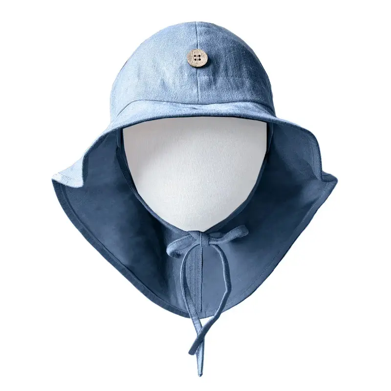 Chapeau de soleil évolutif en chanvre & coton bio Manymonths - Summer Parisian Blue