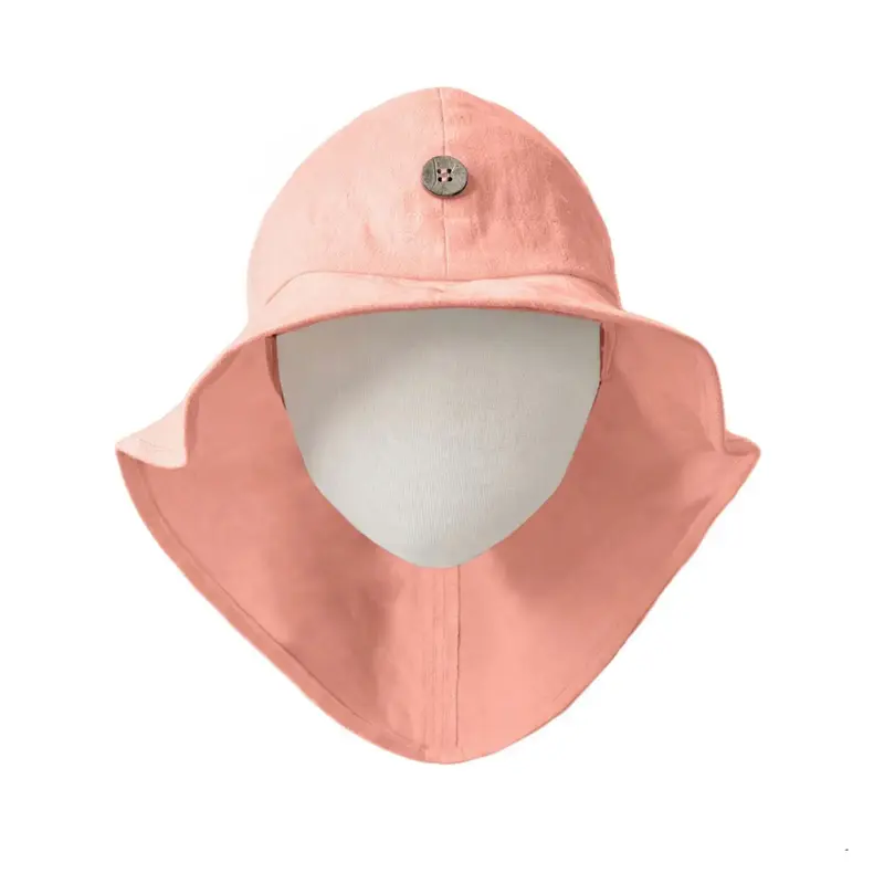 Chapeau de soleil évolutif en chanvre & coton bio Manymonths - Summer Peach rose