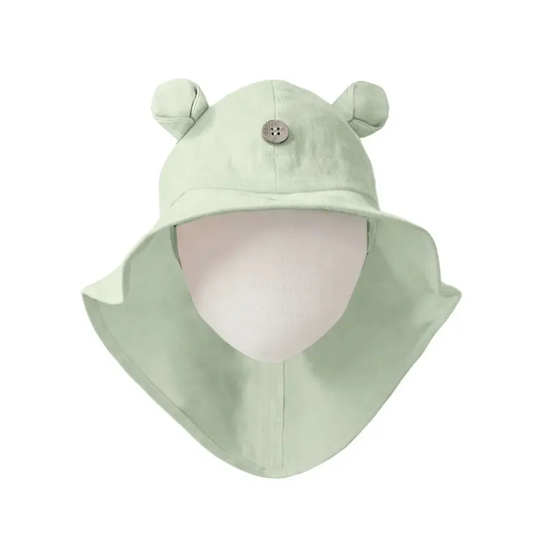 Chapeau de soleil évolutif en chanvre & coton bio Manymonths - Teddy Light Jade