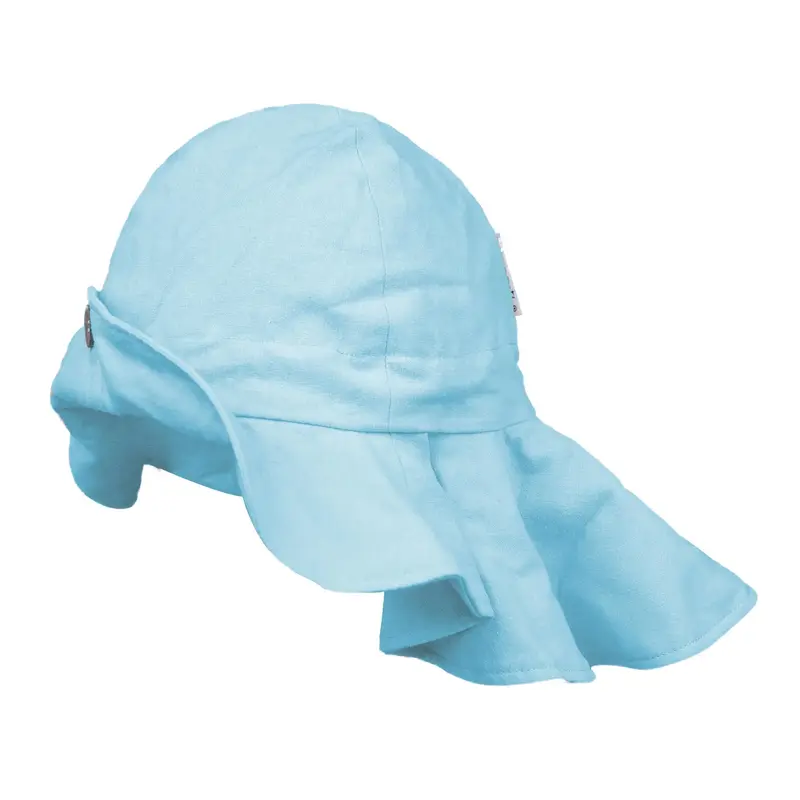 Chapeau de soleil évolutif en chanvre & coton bio Manymonths - Wave Pool turquoise