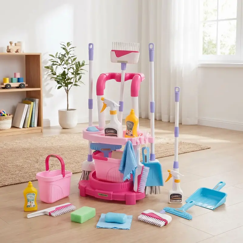 Chariot Ménage Enfant | 12 Accessoires Réalistes