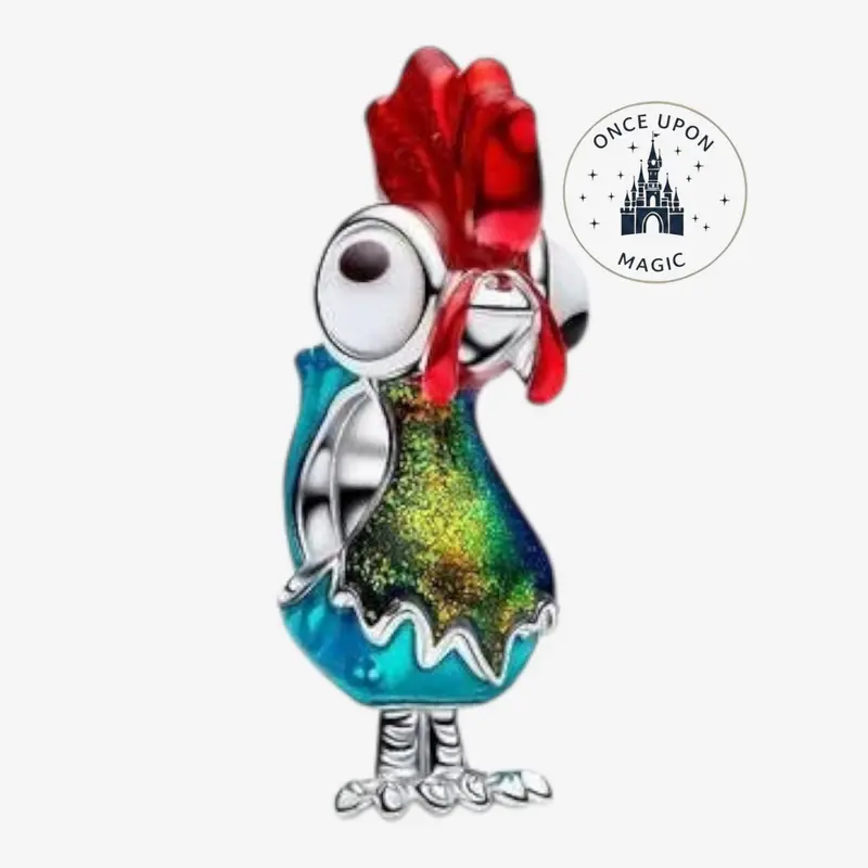 Charm Hei Hei le Coq Vaiana Disney — Argent & Émail
