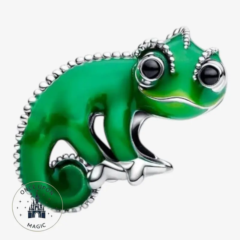 Charm Pascal le Caméléon Raiponce Disney — Argent Sterling Émail Vert