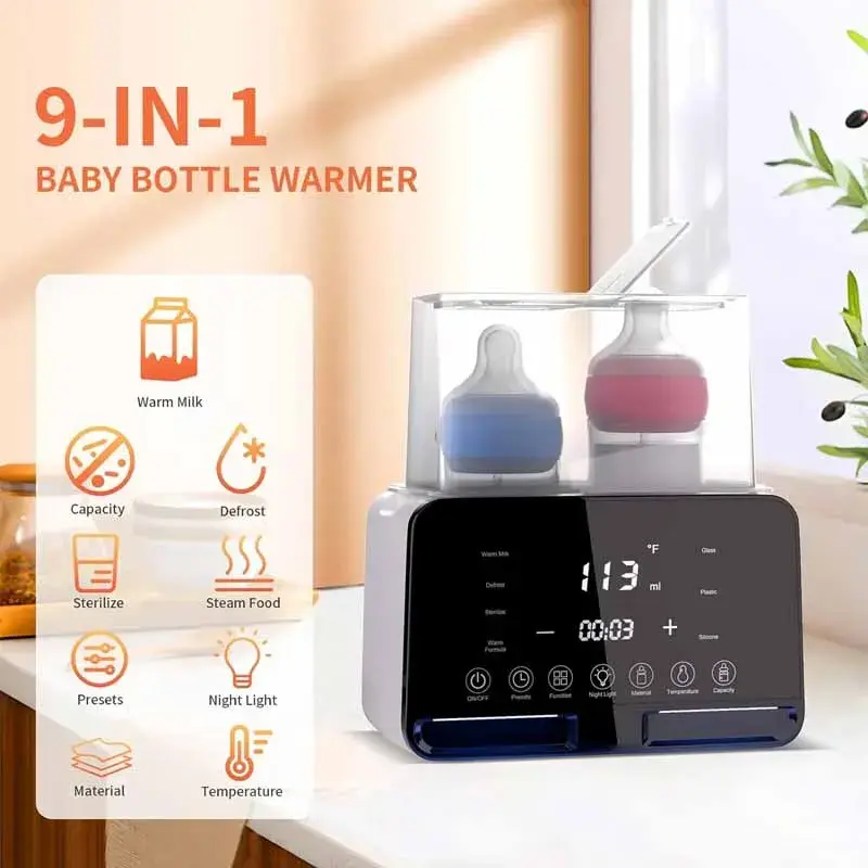 Chauffe-biberon stérilisateur bébé multifonction - contrôle température précis avec minuterie
