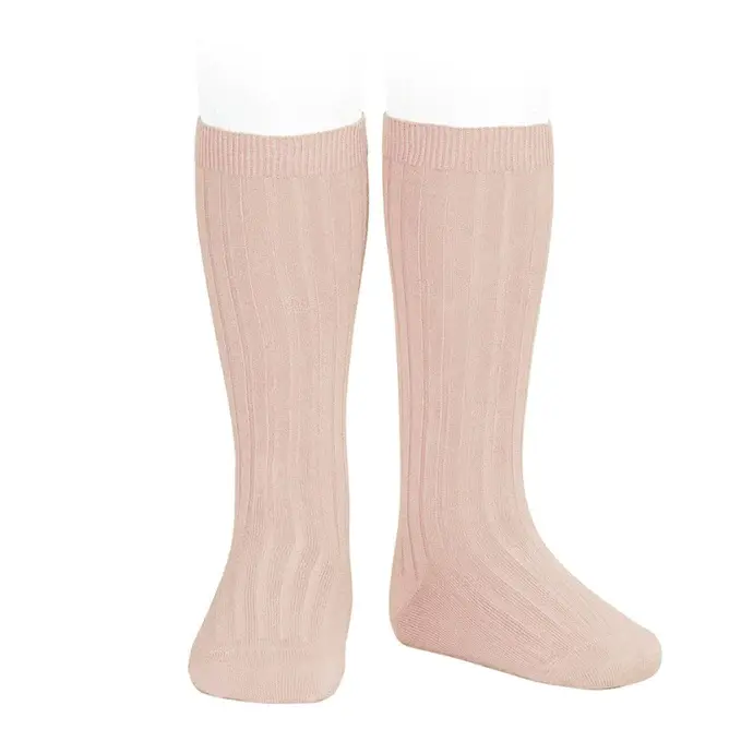 Chaussettes hautes côtelées de luxe
