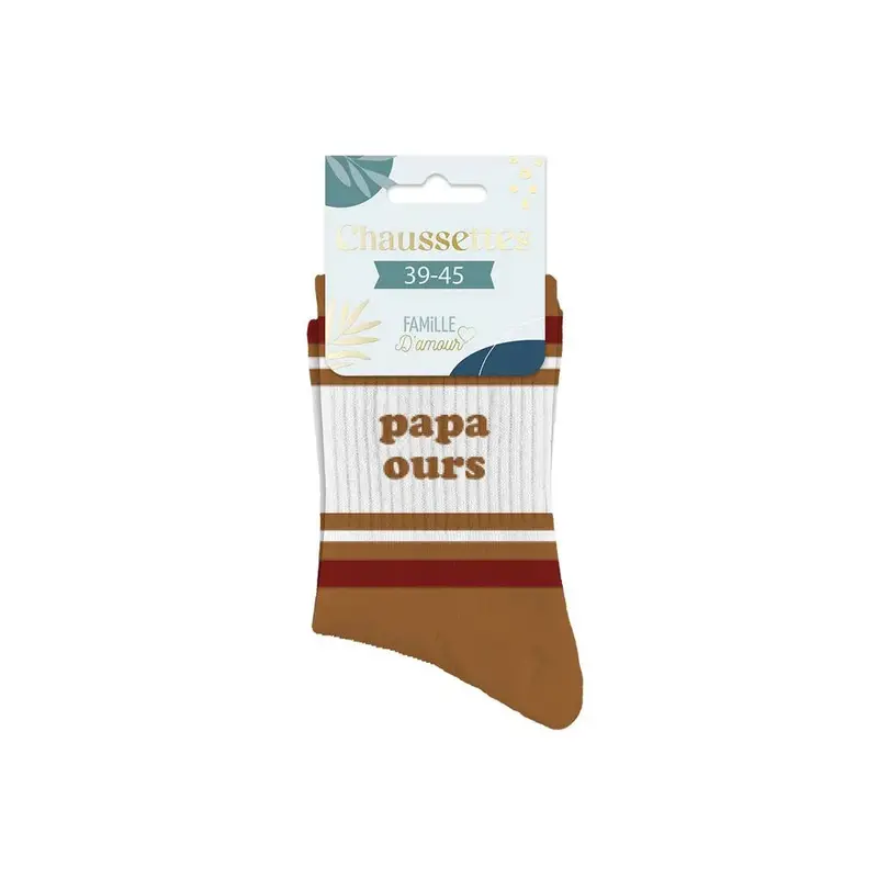 Chaussettes « Papa Ours » – Marron – Taille 39-45