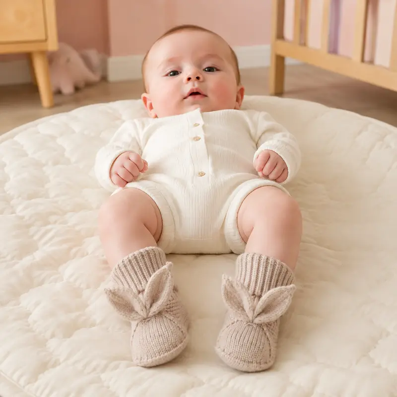 Chaussons Bébé Lapin en Maille Douce