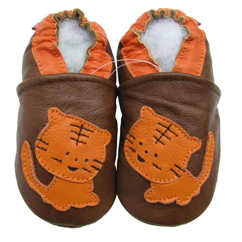 Chaussons cuir souple Carozoo - Tigre