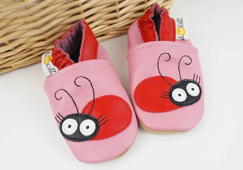 Chaussons en cuir souple Lookidz - Miss ladybug