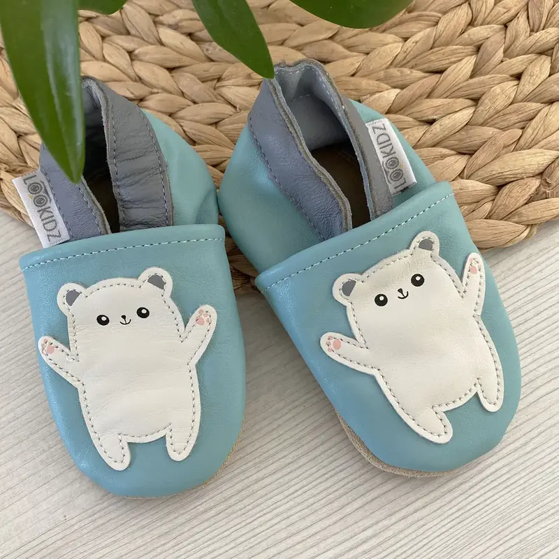 Chaussons en cuir souple Lookidz - P'tit ours