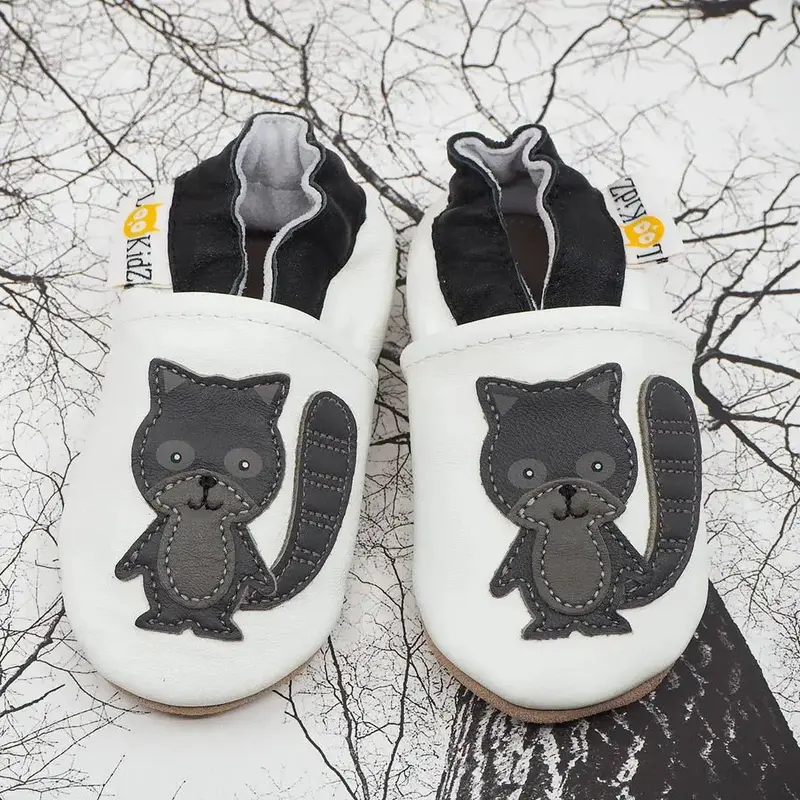 Chaussons en cuir souple Lookidz - Raton gris