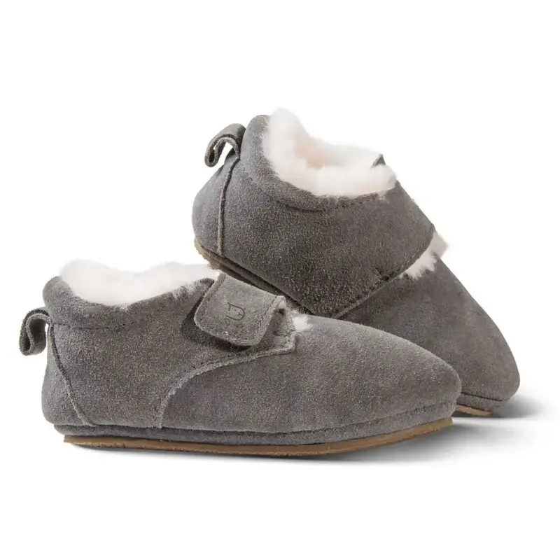 Chaussons Mogli pour enfants en peau d’agneau Fellhof - Gris
