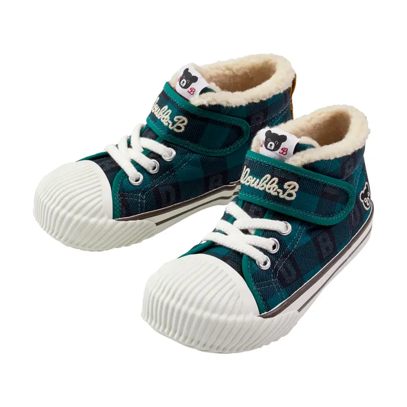 CHAUSSURES VERTES À CARREAUX DOUBLE B
