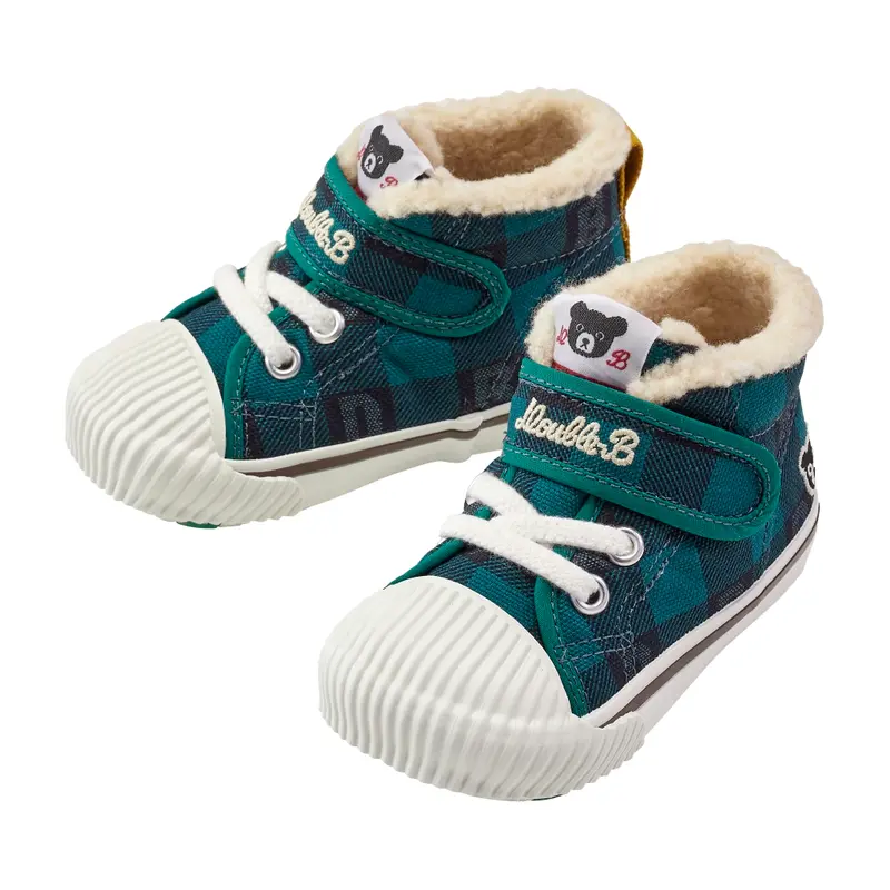 CHAUSSURES VERTES À CARREAUX DOUBLE B