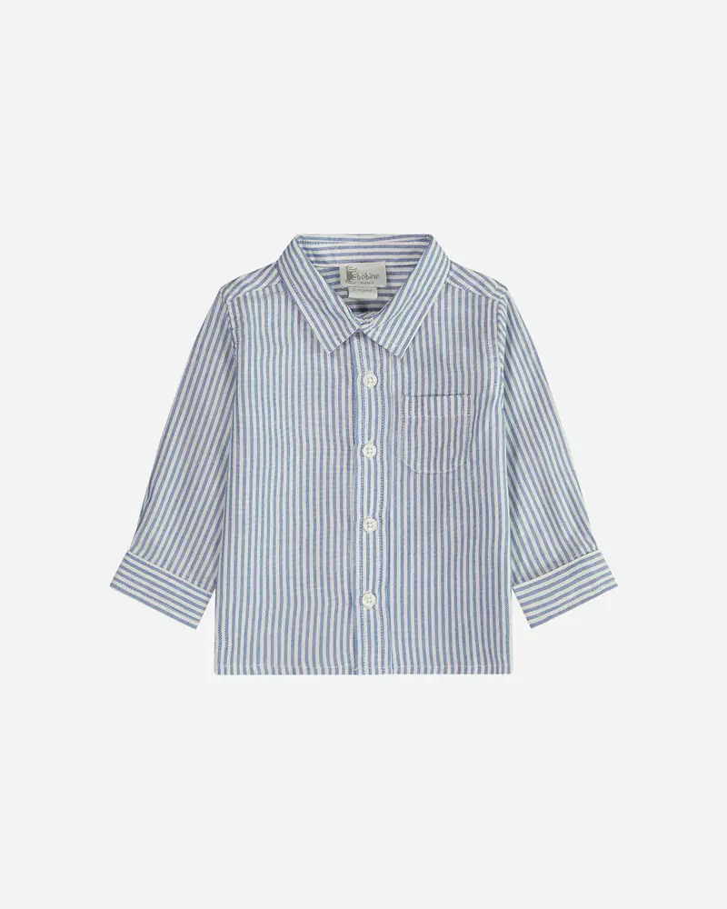 Chemise bébé à rayures bleues