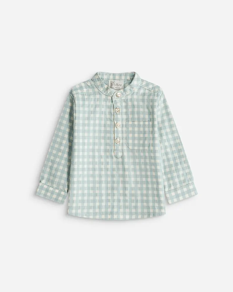 Chemise bébé Ernest imprimé carreaux vert