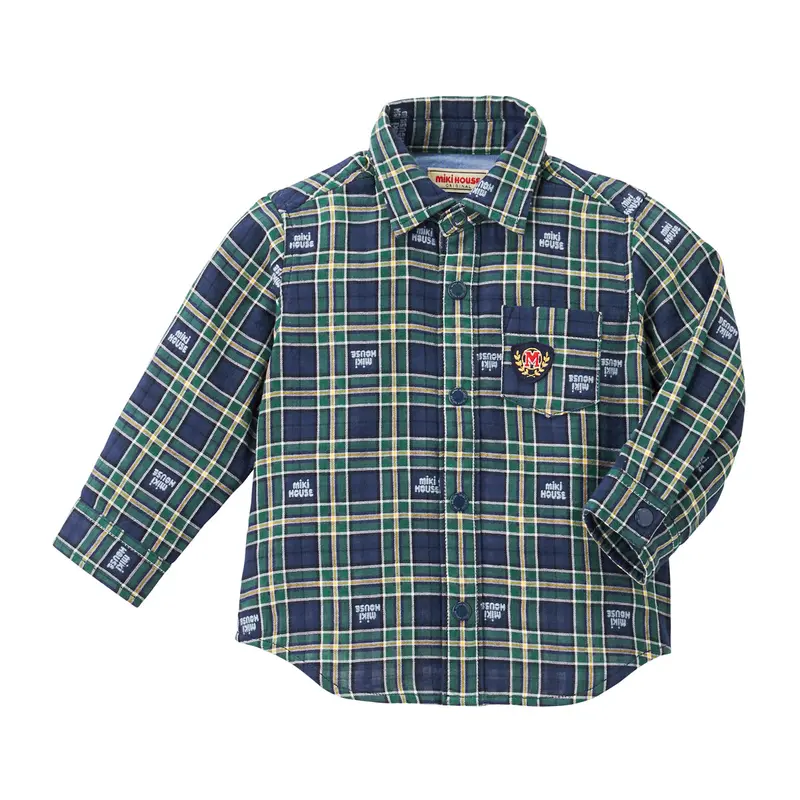 CHEMISE ÉCUSSON À CARREAUX VERT & BLEU