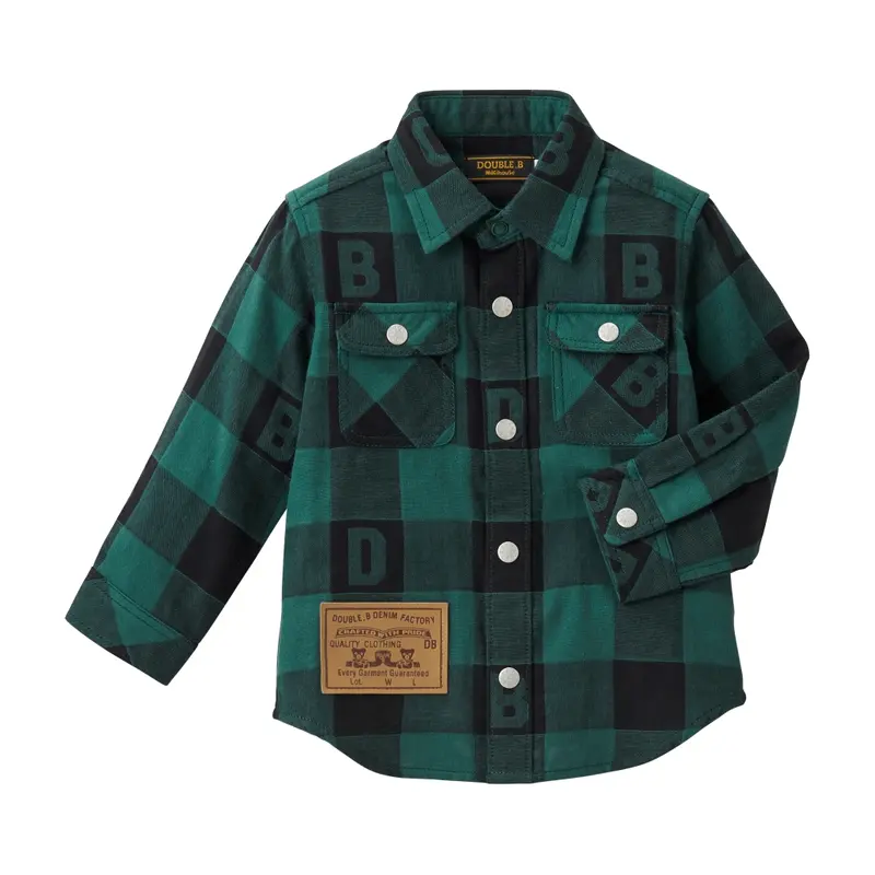CHEMISE VERTE À CARREAUX DOUBLE B