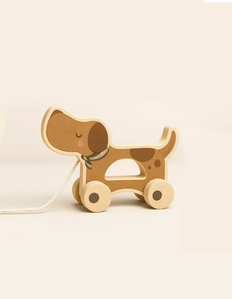 chien a tirer en bois poppy - Mrs. Ertha