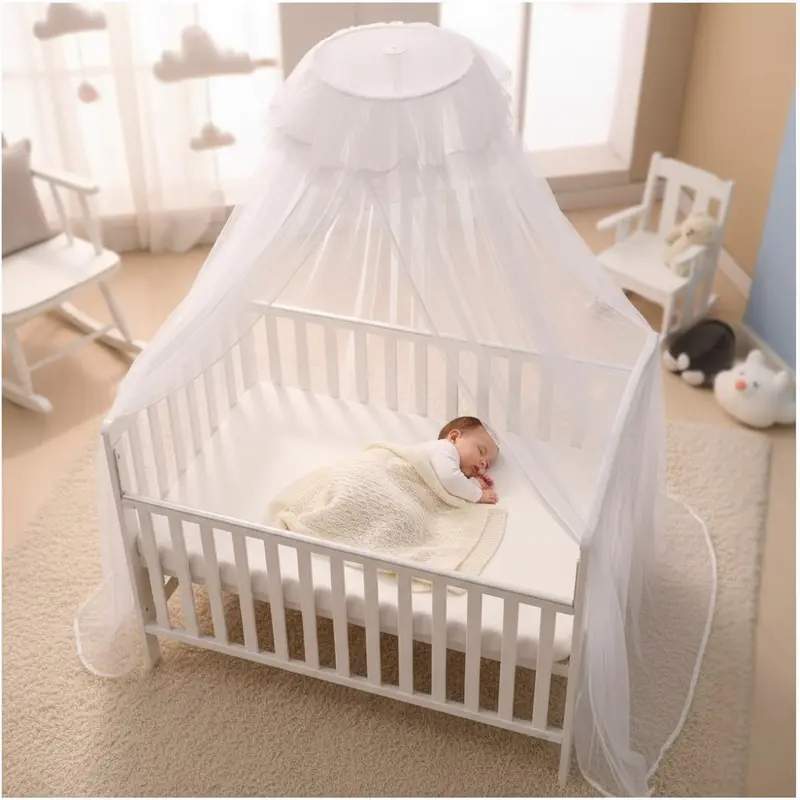 Ciel de lit bébé avec support | Protection Naturelle